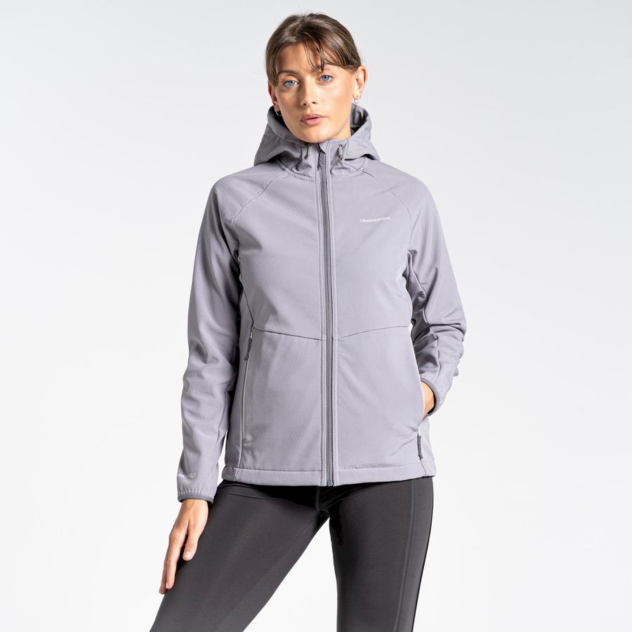 Women's Craghoppers Kalti Weatherproof Hooded Jackets Grey | URK6185NX