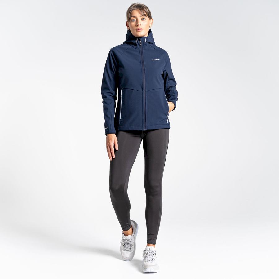 Women's Craghoppers Kalti Weatherproof Hooded Jackets Blue Navy Grey | ZJC9772TK