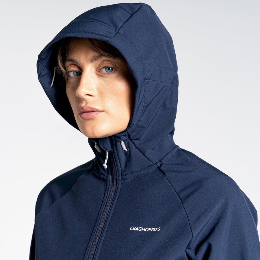 Women's Craghoppers Kalti Weatherproof Hooded Jackets Blue Navy Grey | ZJC9772TK