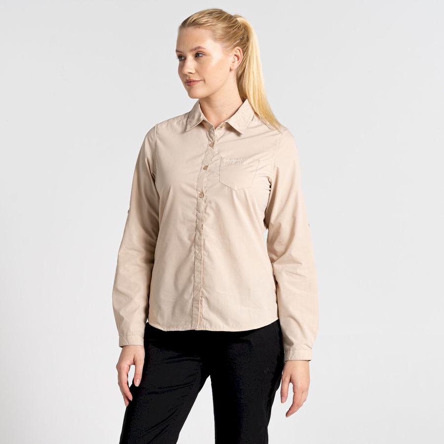 Women's Craghoppers Kiwi II Long Sleeved Shirts Brown | ZAB3634HZ