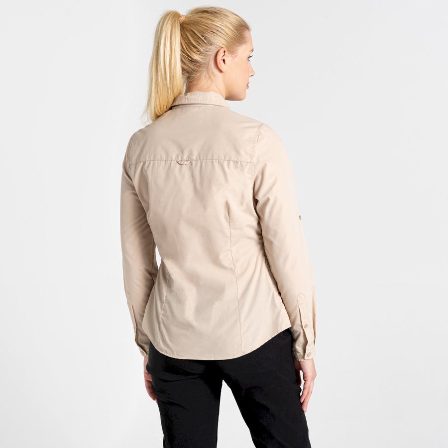 Women's Craghoppers Kiwi II Long Sleeved Shirts Brown | ZAB3634HZ