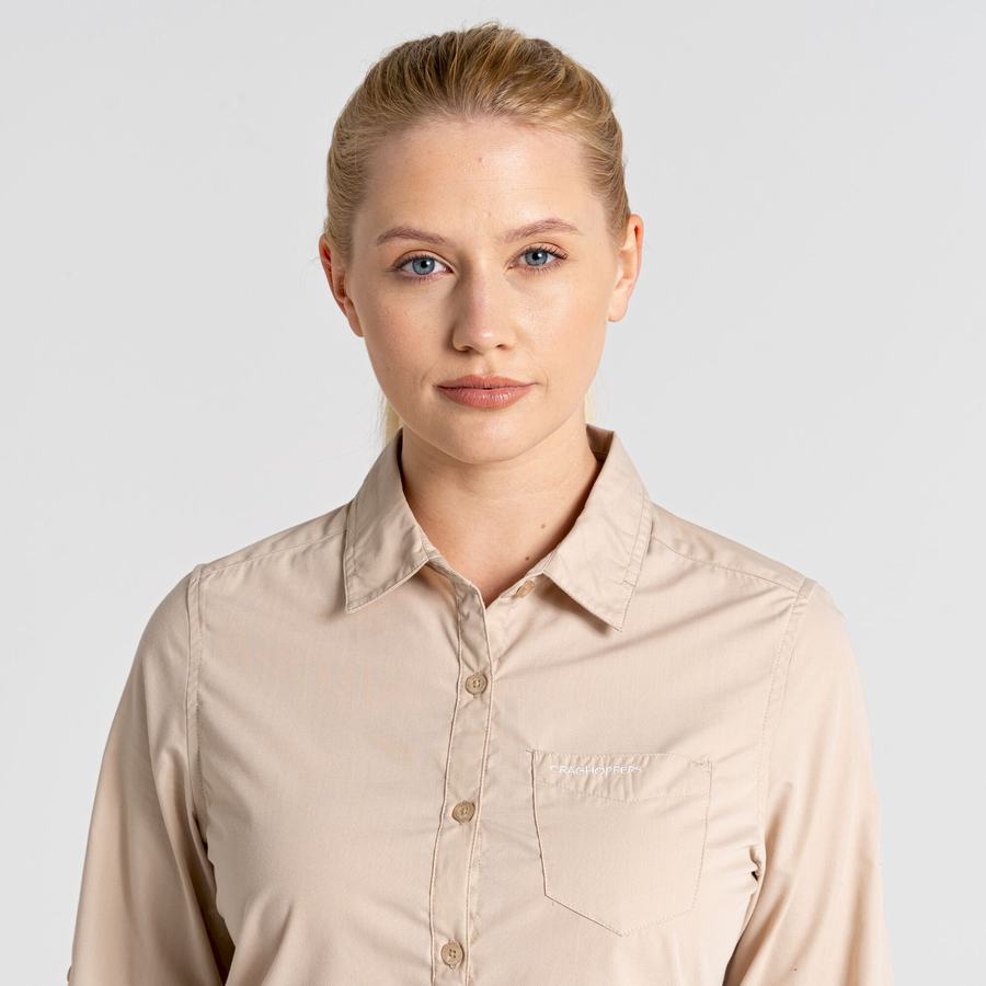 Women's Craghoppers Kiwi II Long Sleeved Shirts Brown | ZAB3634HZ