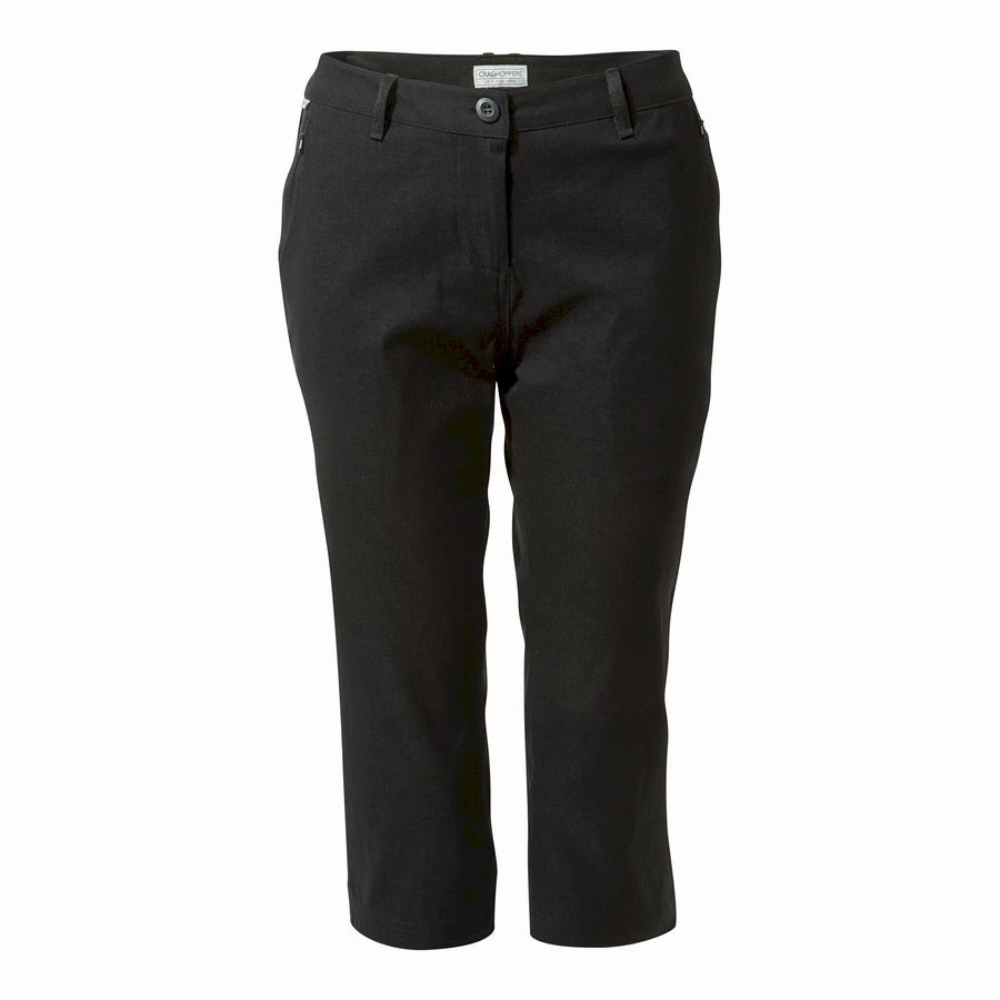 Women's Craghoppers Kiwi Pro II Crop Trousers Black | KPI6895WJ