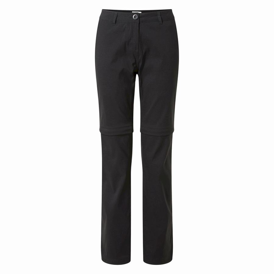 Women's Craghoppers Kiwi Pro II Trousers Black | EEJ8473VE