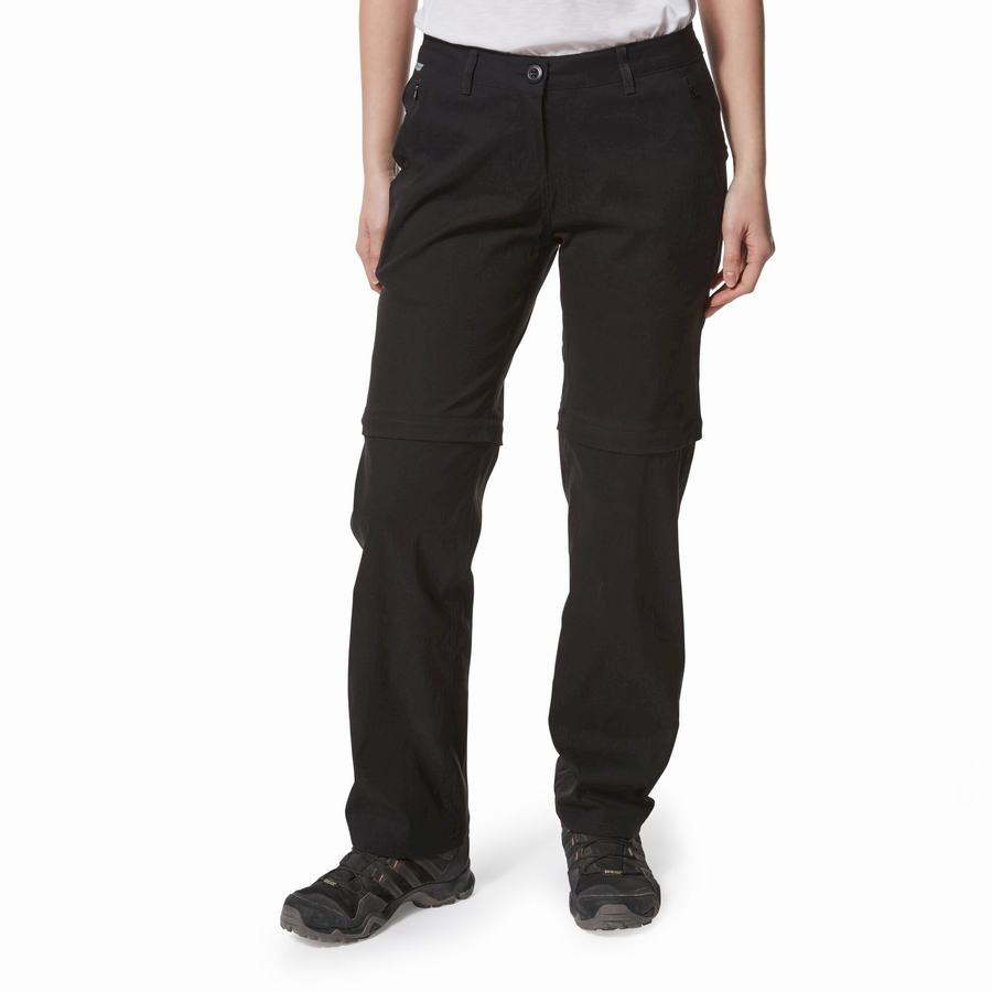 Women\'s Craghoppers Kiwi Pro II Trousers Black | EEJ8473VE