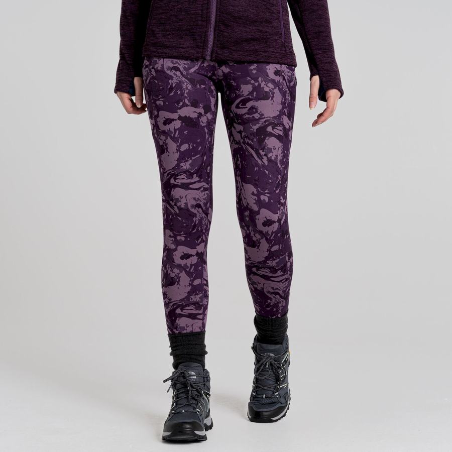 Women's Craghoppers Kiwi Thermal Leggings Purple | UBD3837IF