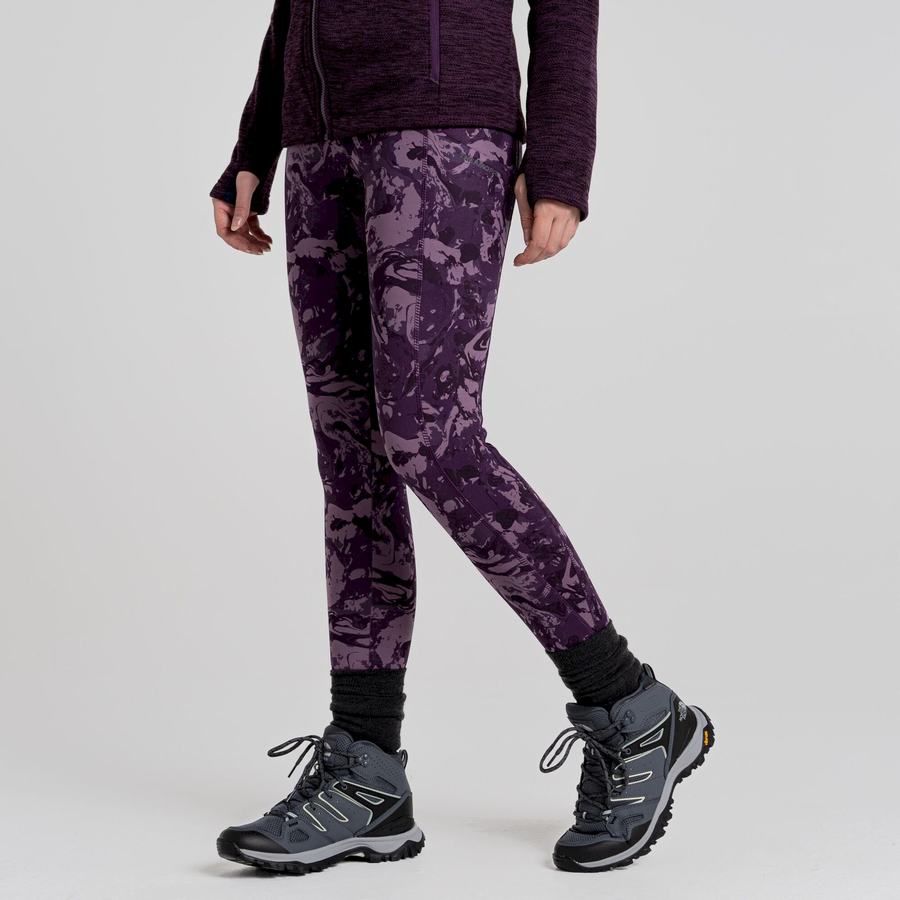 Women's Craghoppers Kiwi Thermal Leggings Purple | UBD3837IF