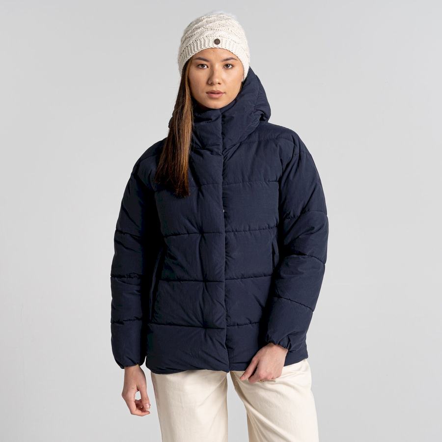 Women's Craghoppers Madora Insulated Hooded Jackets Blue Navy | QOM827FO