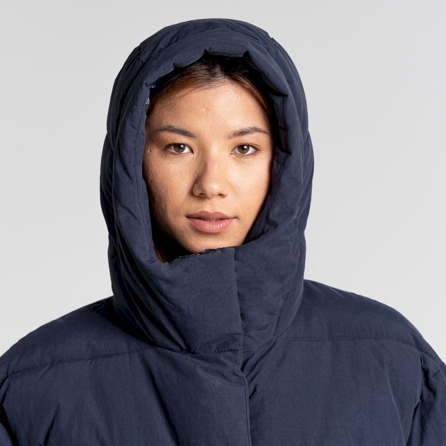 Women's Craghoppers Madora Insulated Hooded Jackets Blue Navy | QOM827FO