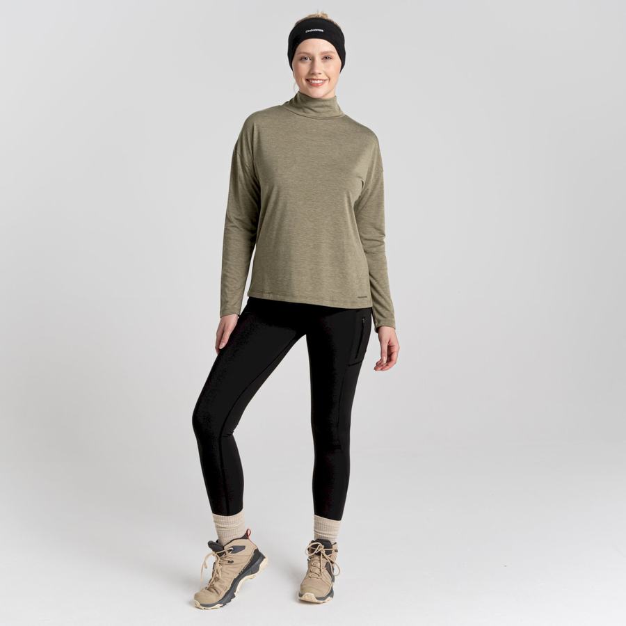 Women's Craghoppers Meridan Long Sleeved T-Shirts Olive | XCM9456TV