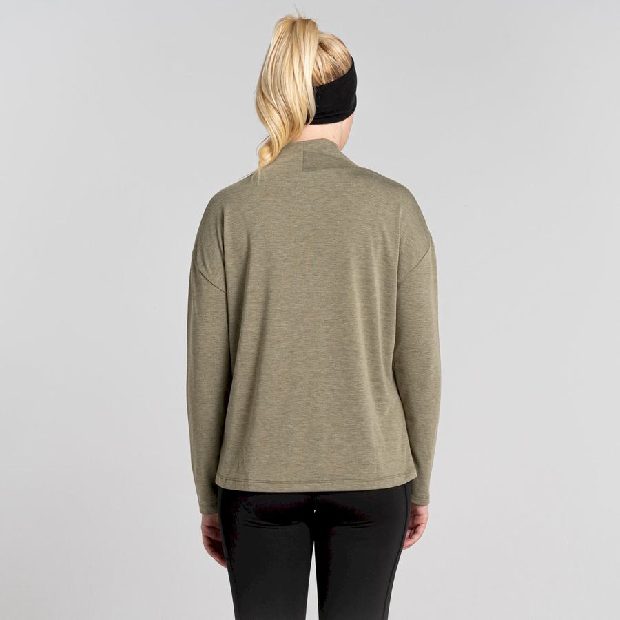 Women's Craghoppers Meridan Long Sleeved T-Shirts Olive | XCM9456TV