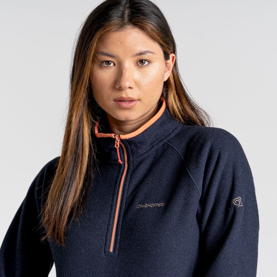 Women's Craghoppers Milia Half Zip Sweaters Blue Navy | EOR15GE