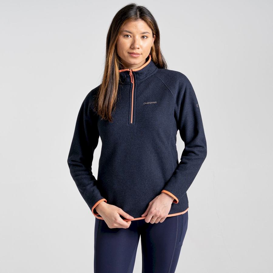 Women's Craghoppers Milia Half Zip Sweaters Blue Navy | EOR15GE