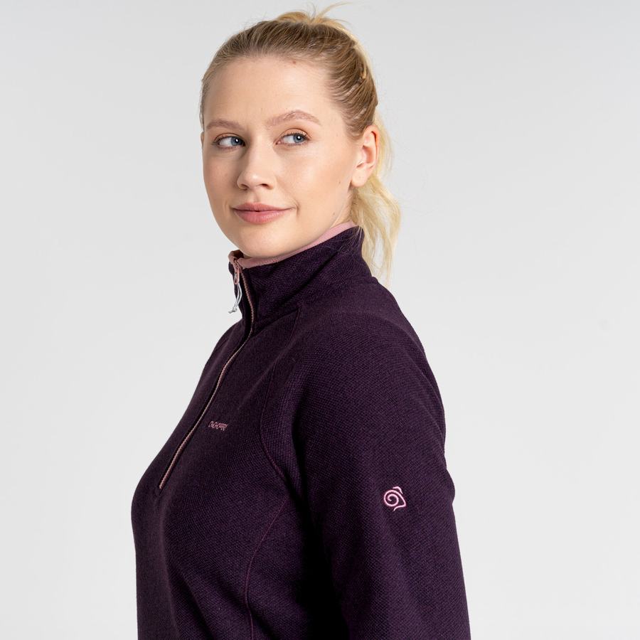 Women's Craghoppers Milia Half Zip Sweaters Deep Purple | ROU165RL