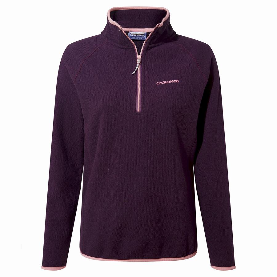 Women's Craghoppers Milia Half Zip Sweaters Deep Purple | ROU165RL