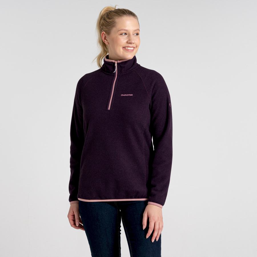 Women's Craghoppers Milia Half Zip Sweaters Deep Purple | ROU165RL