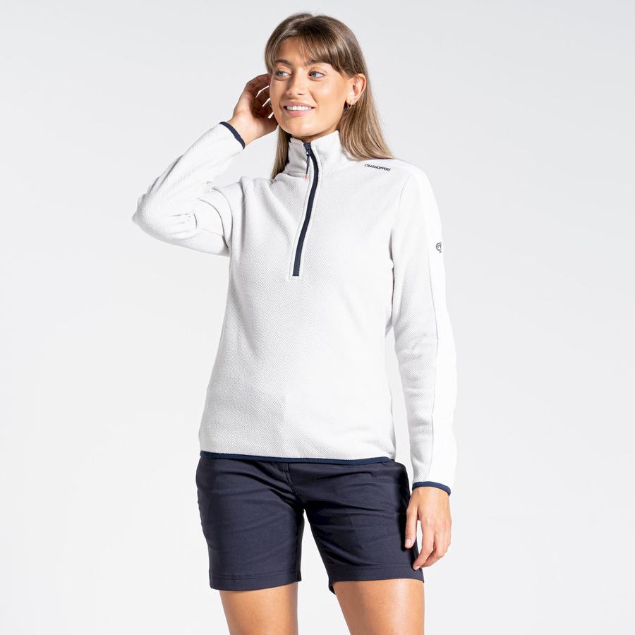 Women's Craghoppers Minerva Half Zip Sweaters Grey White | HNR399VM