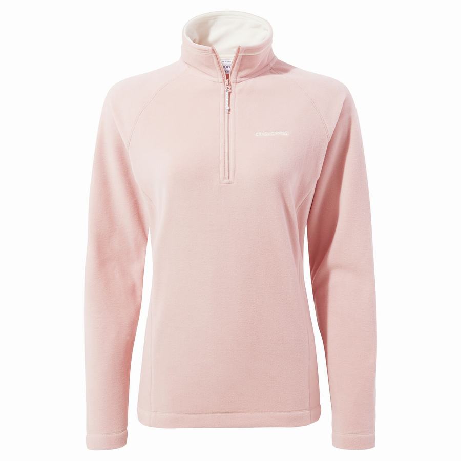 Women\'s Craghoppers Miska Half Zip Sweaters Pink | RJG1009RC