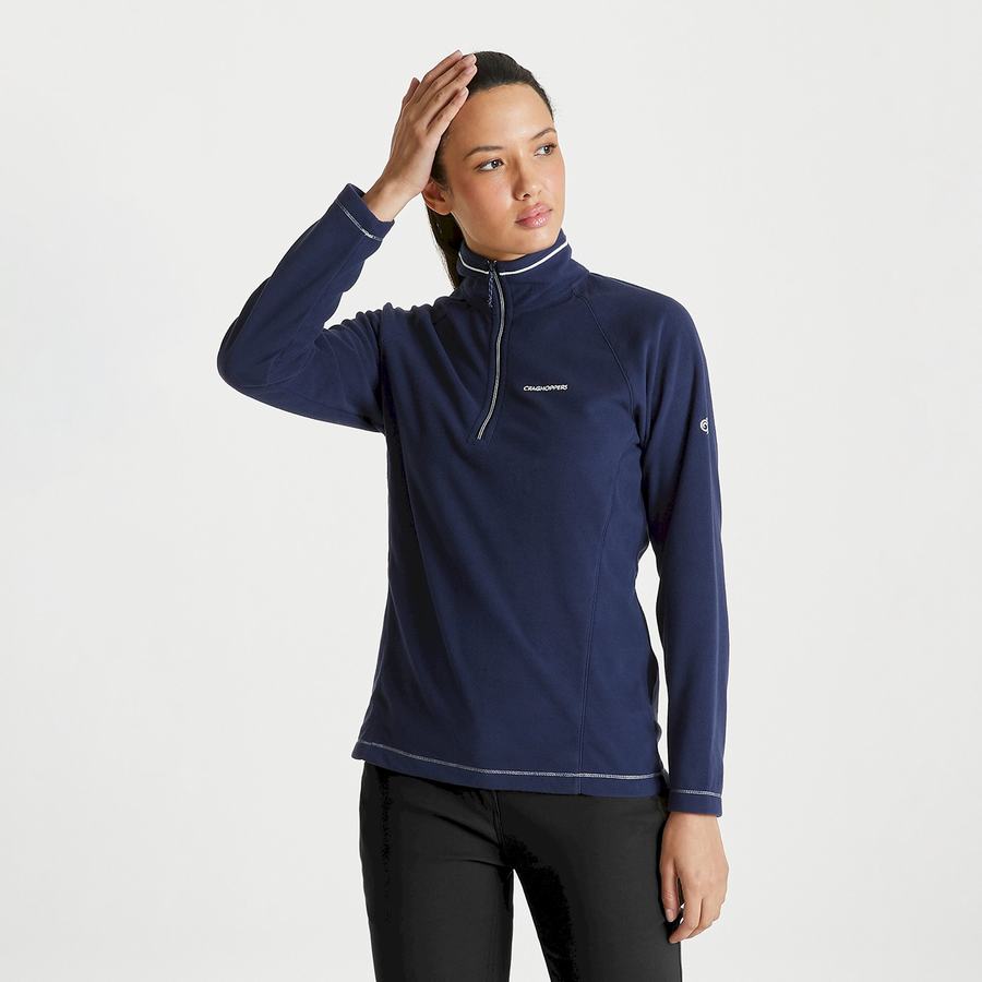 Women's Craghoppers Miska Half Zip Sweaters Blue Navy | TON4613MW