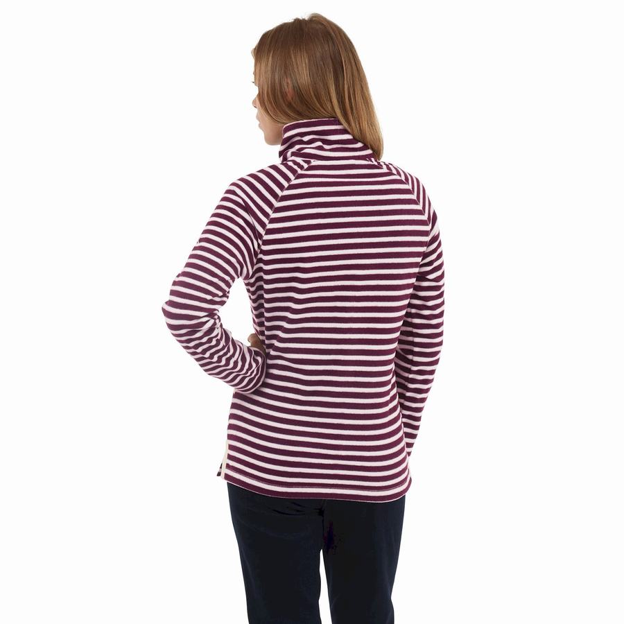 Women's Craghoppers Natalia Half Zip Sweaters Purple Stripes | CMU6835FC