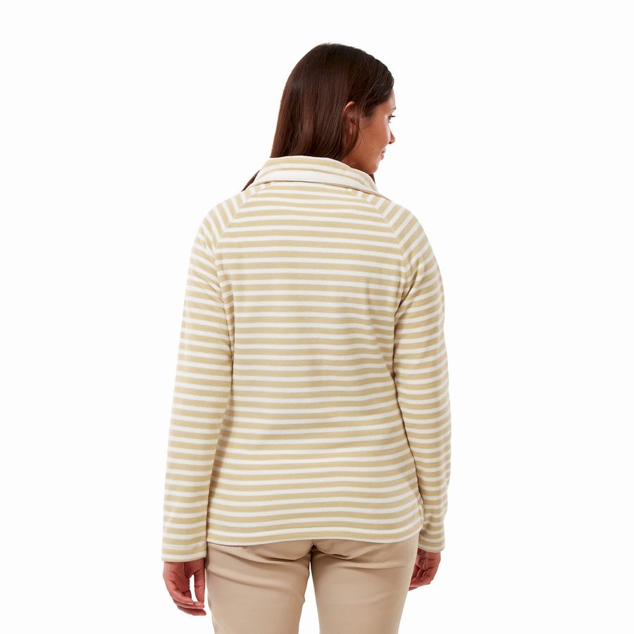 Women's Craghoppers Natalia Half Zip Sweaters Yellow Stripes | FHA2734AO