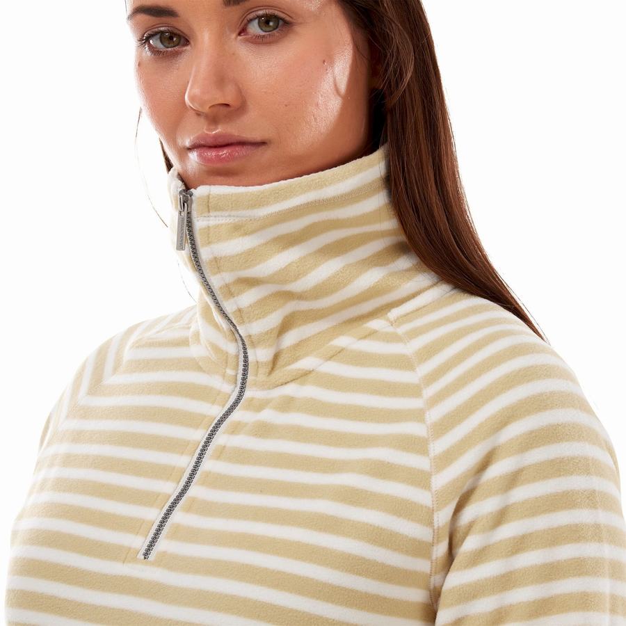 Women's Craghoppers Natalia Half Zip Sweaters Yellow Stripes | FHA2734AO