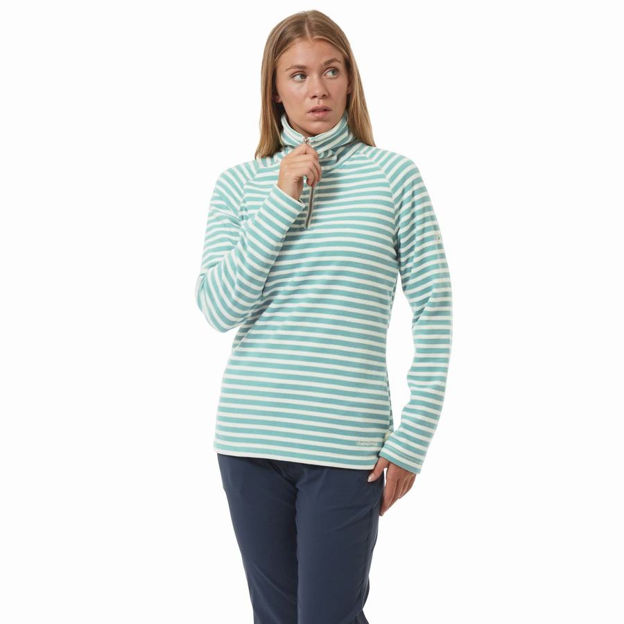 Women's Craghoppers Natalia Half Zip Sweaters Stripes | MQF3253RO