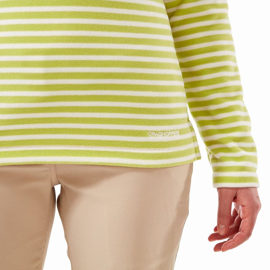 Women's Craghoppers Natalia Half Zip Sweaters Light Green Stripes | NXS1111QX