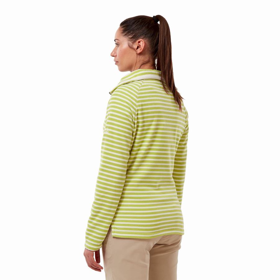 Women's Craghoppers Natalia Half Zip Sweaters Light Green Stripes | NXS1111QX