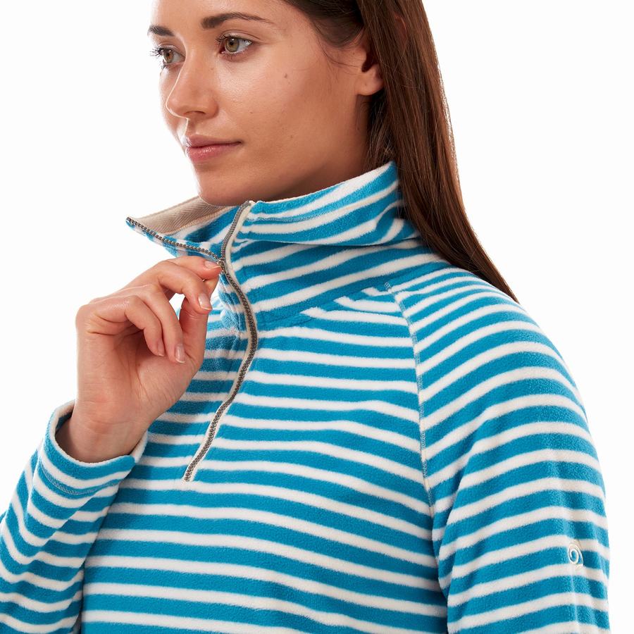 Women's Craghoppers Natalia Half Zip Sweaters Navy Blue Stripes | UEM715YA