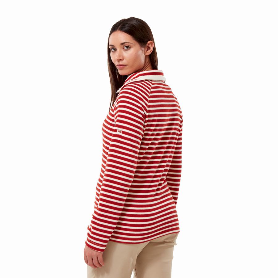 Women's Craghoppers Natalia Half Zip Sweaters Red Stripes | ZCW5526UO