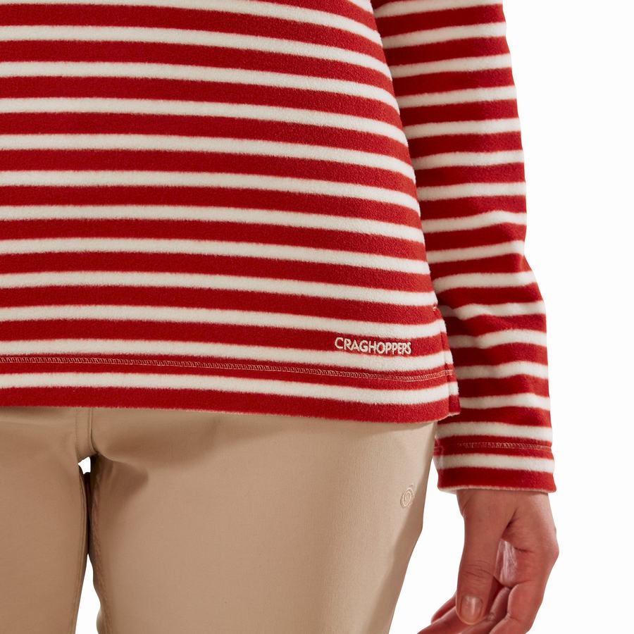 Women's Craghoppers Natalia Half Zip Sweaters Red Stripes | ZCW5526UO