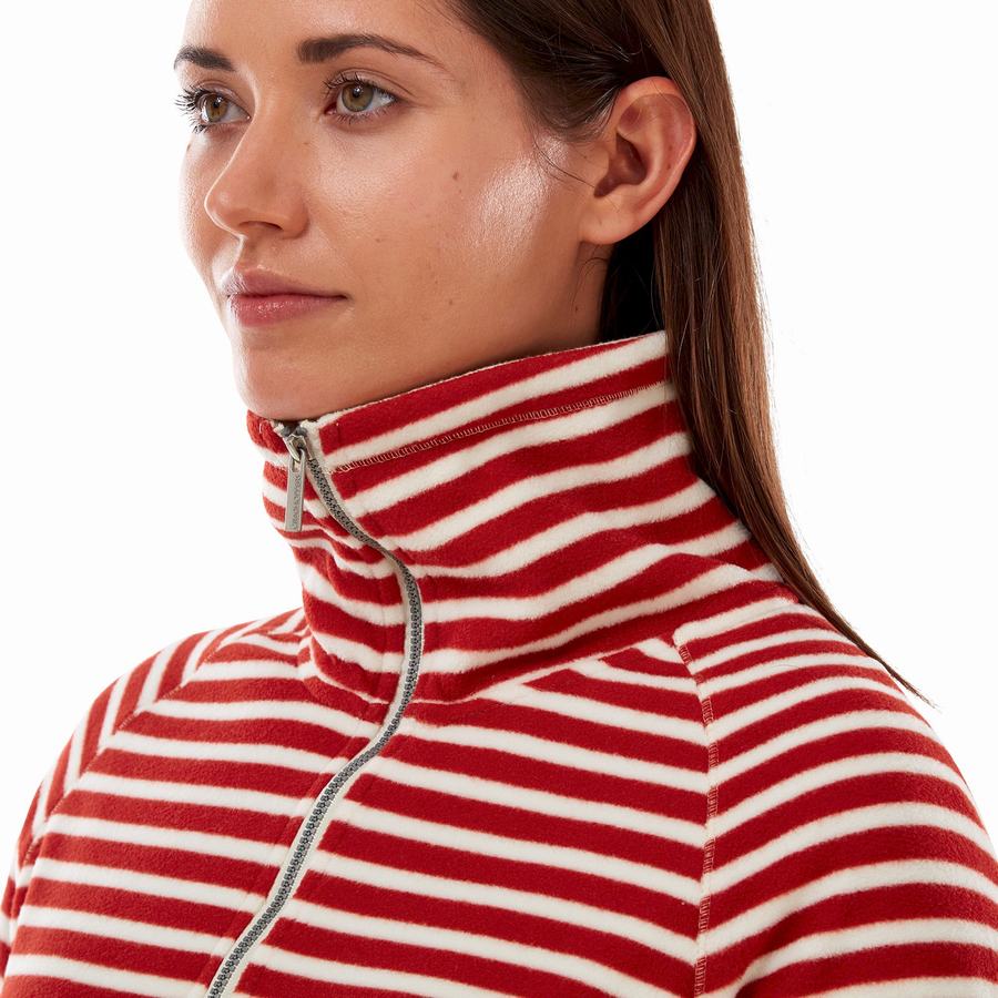 Women's Craghoppers Natalia Half Zip Sweaters Red Stripes | ZCW5526UO