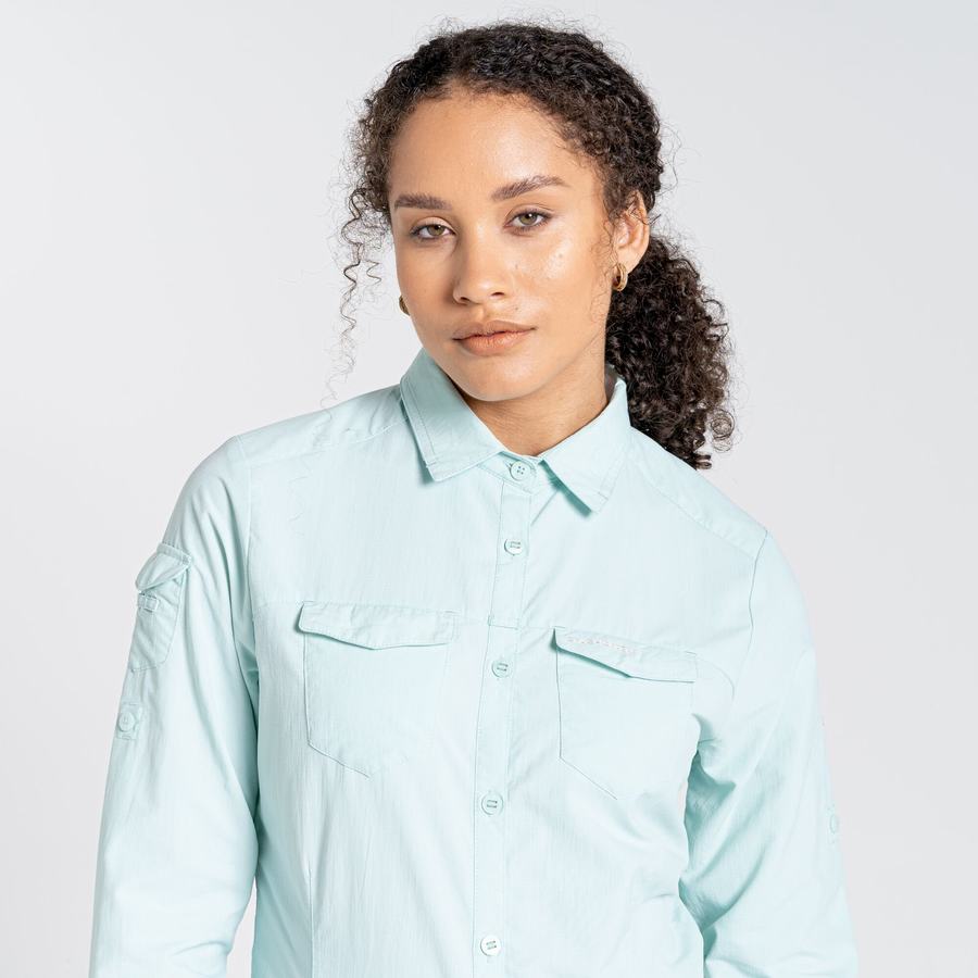 Women's Craghoppers NosiLife Adventure II Long Sleeved Shirts Green | BTL2772EP