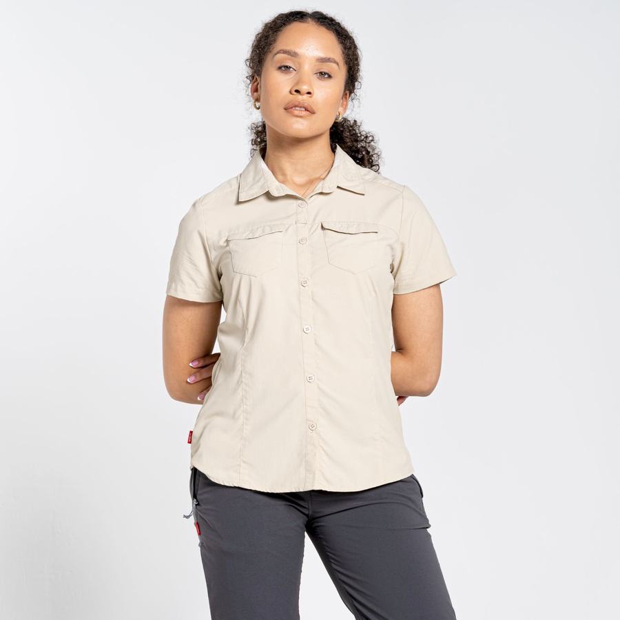 Women's Craghoppers NosiLife Adventure II Short Sleeved Shirts Brown | MPP4037PB