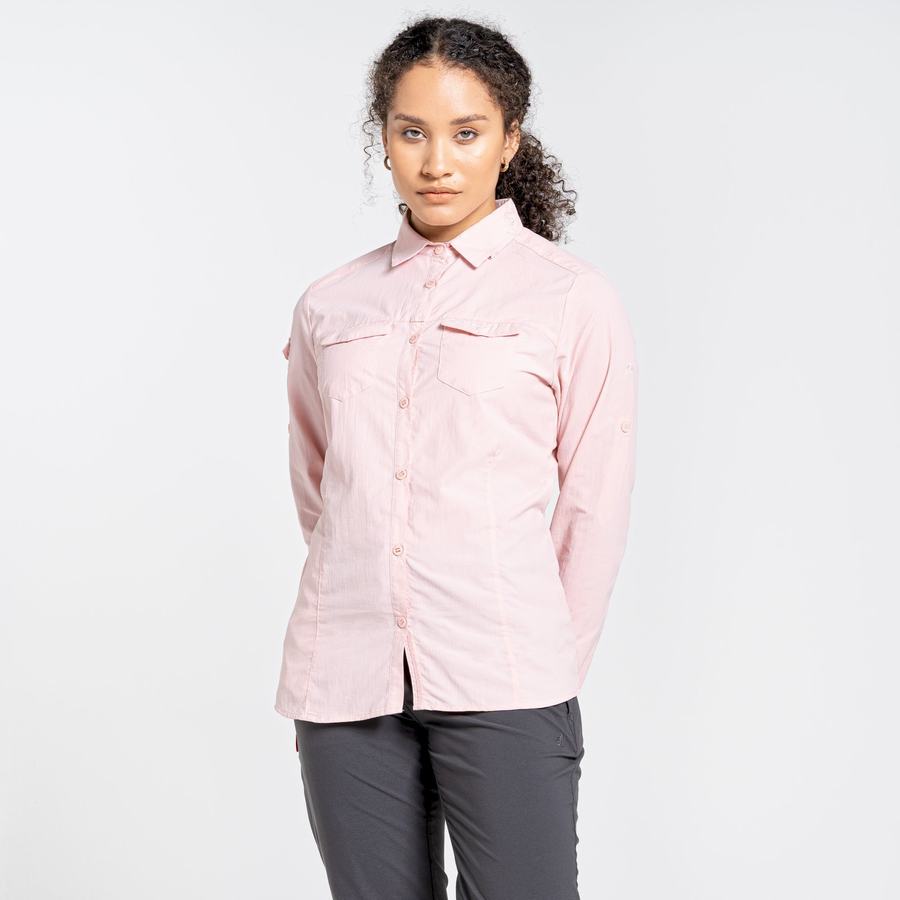 Women's Craghoppers NosiLife Adventure II Long Sleeved Shirts Pink | VPN460RJ