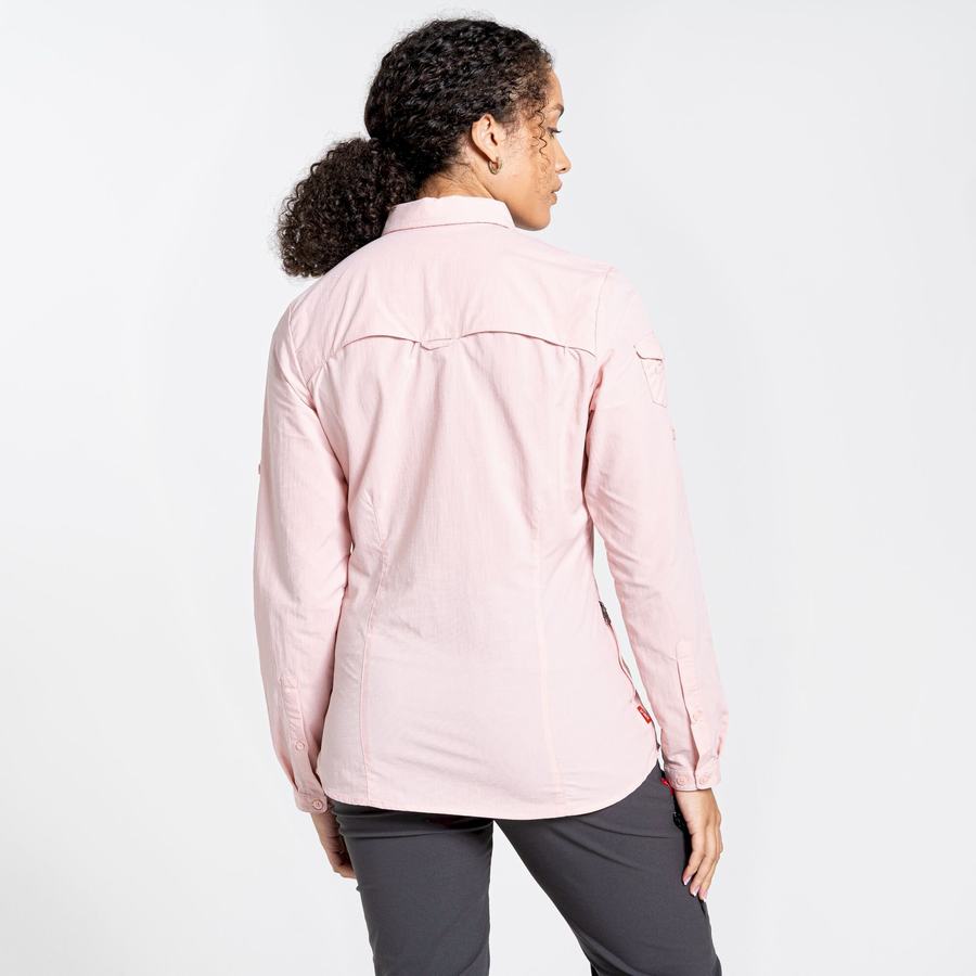 Women's Craghoppers NosiLife Adventure II Long Sleeved Shirts Pink | VPN460RJ