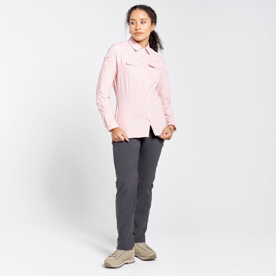 Women's Craghoppers NosiLife Adventure II Long Sleeved Shirts Pink | VPN460RJ