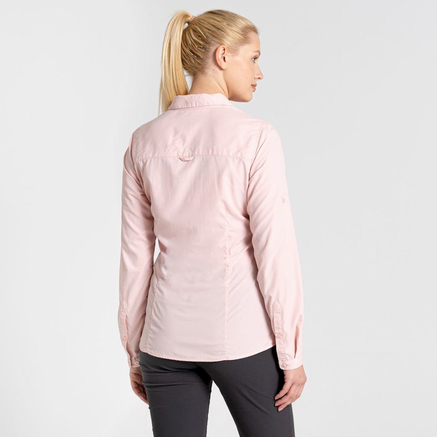 Women's Craghoppers NosiLife Bardo Long Sleeved Shirts Pink | KNN4937DN