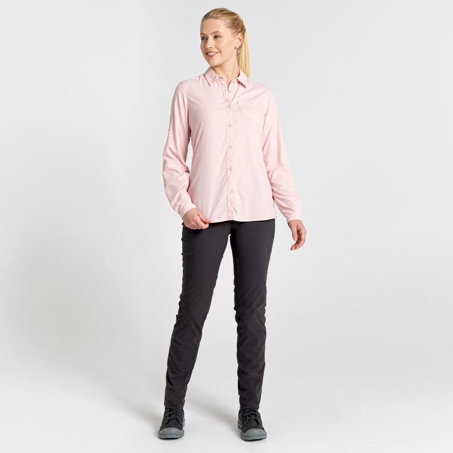 Women's Craghoppers NosiLife Bardo Long Sleeved Shirts Pink | KNN4937DN