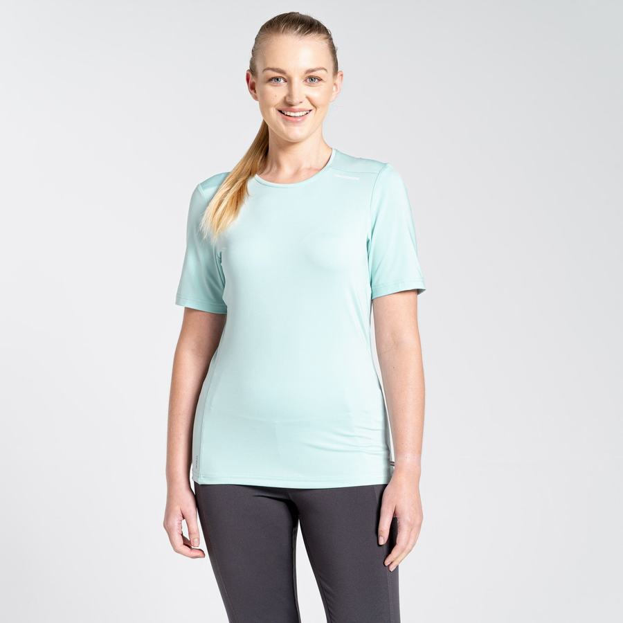 Women's Craghoppers NosiLife Candella Short Sleeved T-Shirts Green | BWJ3234DA