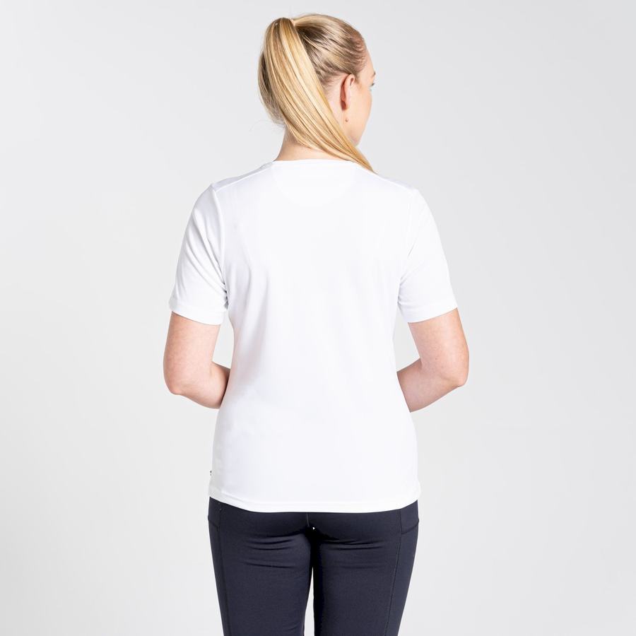 Women's Craghoppers NosiLife Candella Short Sleeved T-Shirts White | HMM9793GL