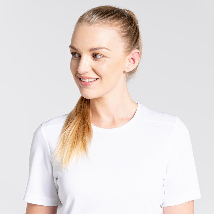 Women's Craghoppers NosiLife Candella Short Sleeved T-Shirts White | HMM9793GL