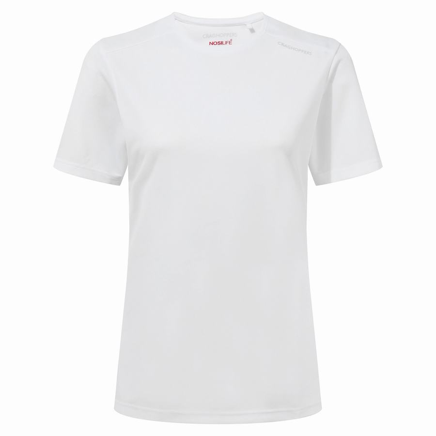 Women's Craghoppers NosiLife Candella Short Sleeved T-Shirts White | HMM9793GL