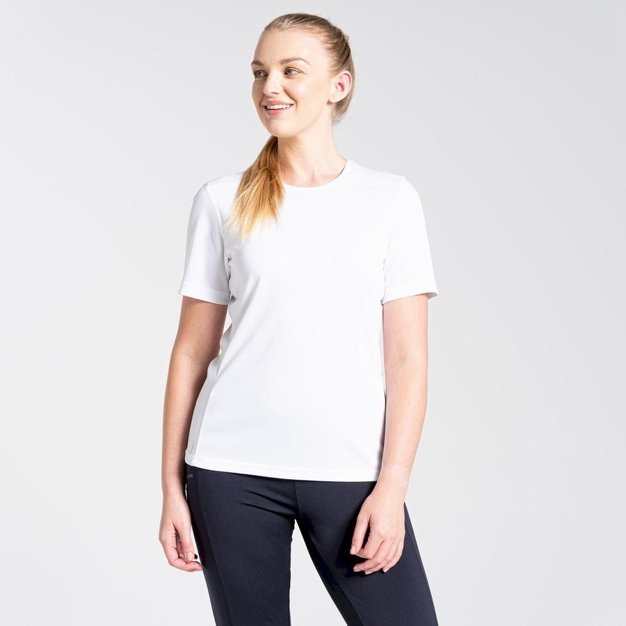 Women's Craghoppers NosiLife Candella Short Sleeved T-Shirts White | HMM9793GL