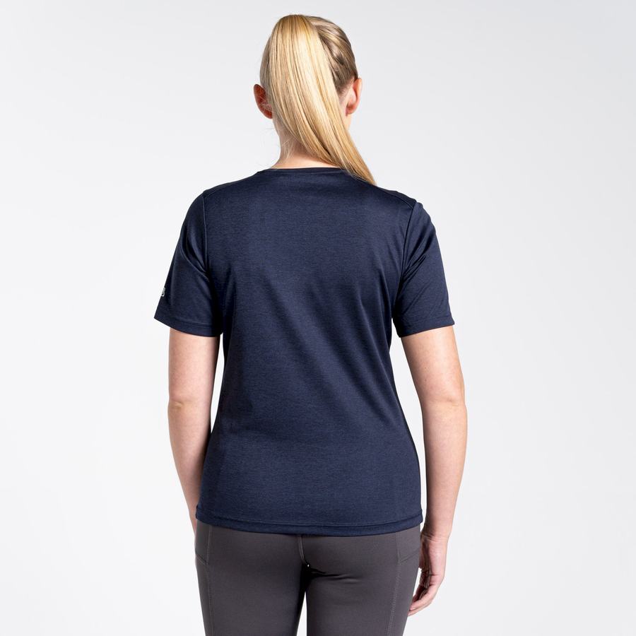 Women's Craghoppers NosiLife Candella Short Sleeved T-Shirts Blue Navy | PBH7026WQ