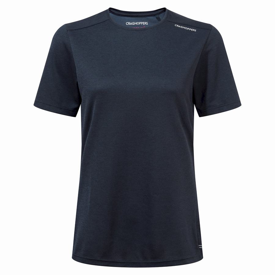 Women's Craghoppers NosiLife Candella Short Sleeved T-Shirts Blue Navy | PBH7026WQ