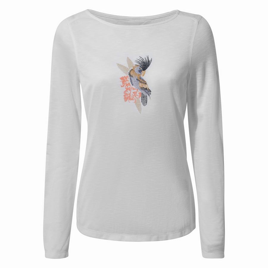 Women's Craghoppers NosiLife Erin Long Sleeved T-Shirts White | CSU7335VL