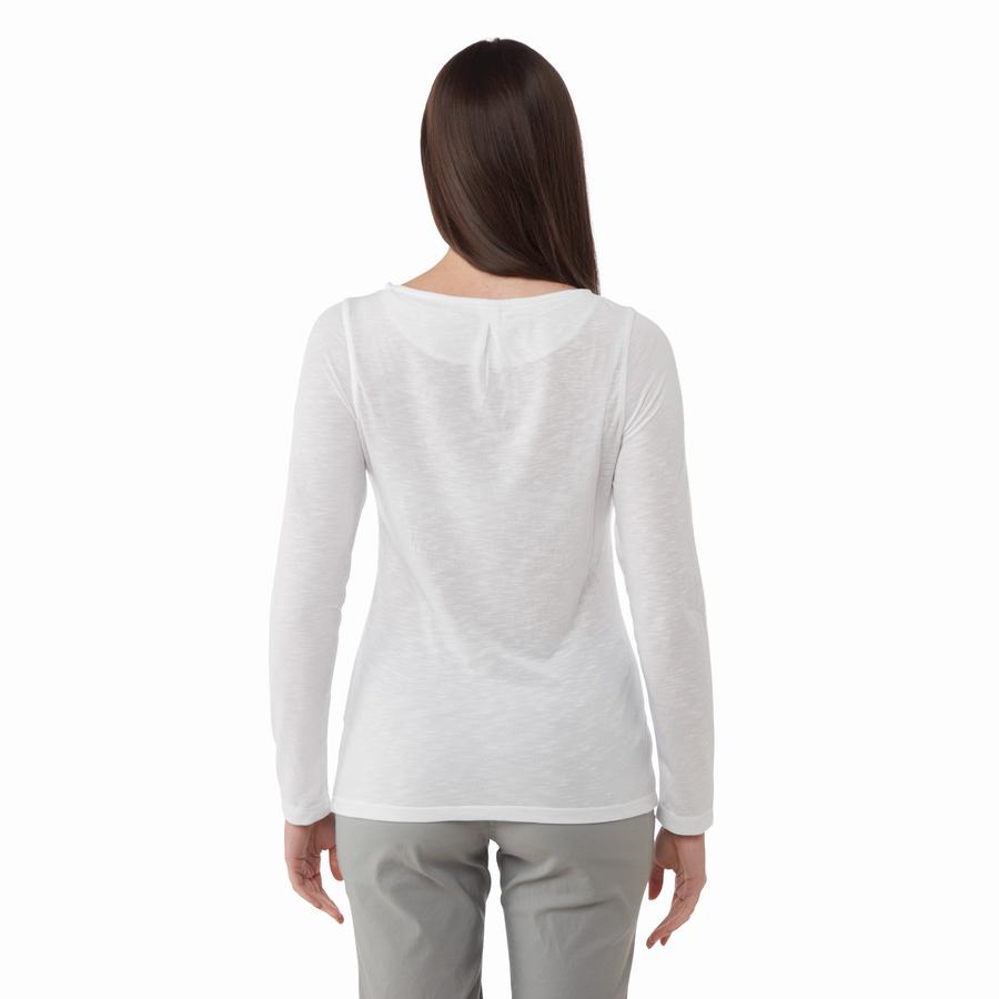 Women's Craghoppers NosiLife Erin Long Sleeved T-Shirts White | CSU7335VL