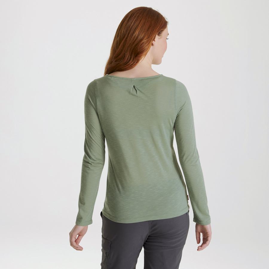 Women's Craghoppers NosiLife Erin Long Sleeved T-Shirts Olive | JQC5845EM